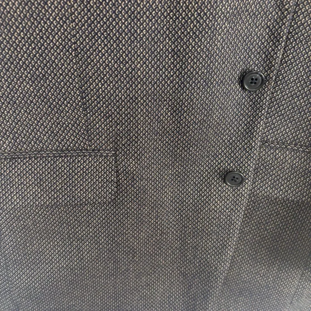 VTG Stanley Blacker Mens 44R Sport Coat Blazer Jacket Brown Blue Micro Pattern
